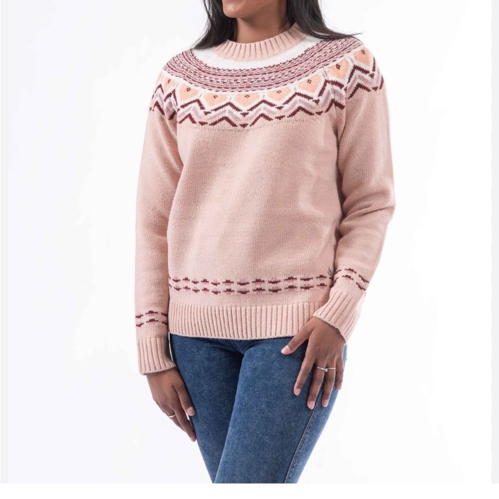 Kari Traa Pink Patterned Crew Neck Sweater